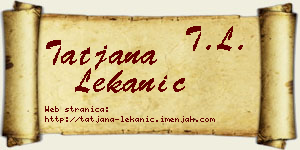 Tatjana Lekanić vizit kartica
